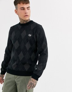 Серый жаккардовый джемпер Fred Perry