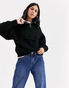 Джемпер с молнией ASOS DESIGN-Черный