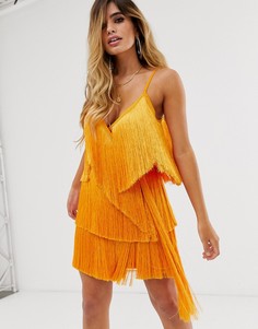 Платье мини с отделкой ASOS DESIGN-Оранжевый
