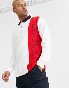 Белая рубашка регби с принтом римских цифр сбоку Topman-Белый