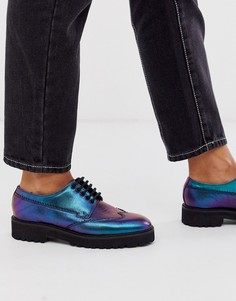 Кожаные туфли на массивной подошве с квадратным носом ASOS DESIGN-Мульти
