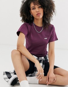 Бордовая футболка с логотипом Vans-Красный