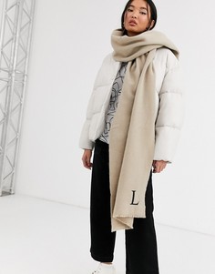 Персонализированный шарф с инициалом \L\" ASOS DESIGN-Розовый