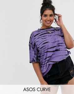 Oversize-футболка с принтом тай-дай в стиле \гранж\" ASOS DESIGN Curve-Белый