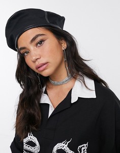 Черный берет в стиле 90-х ASOS DESIGN