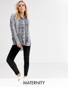 Бархатные леггинсы с завышенной талией Fashion Union Maternity-Черный