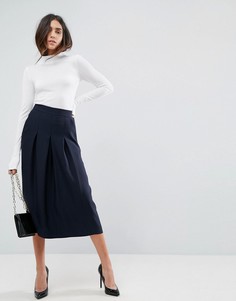 Юбка-футляр со складками ASOS Tailored-Темно-синий