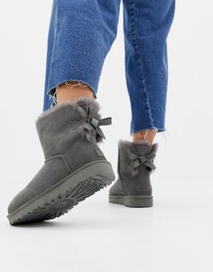 Серые ботинки UGG Mini Bailey Bow II-Серый