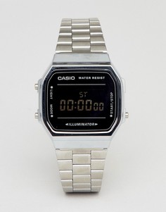 Цифровые часы (серебристый/черный зеркальный) Casio A168W-Серебряный