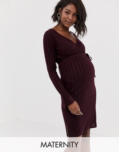 Трикотажное платье для кормления с запахом Mamalicious-Красный Mama.Licious
