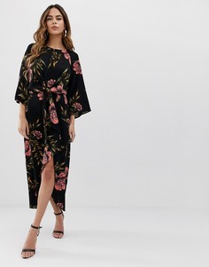 Платье макси с цветочным принтом AX Paris-Мульти