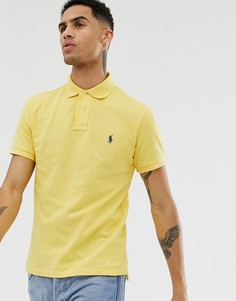 Облегающее желтое поло из пике с логотипом Polo Ralph Lauren-Желтый