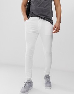 Белые эластичные джинсы с напылением ASOS DESIGN-Белый