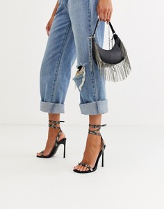 Босоножки на каблуке с шипами ASOS DESIGN Number-Черный