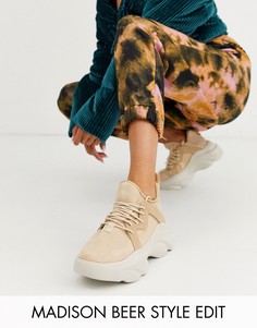 Бежевые кроссовки на шнуровке ASOS DESIGN Director-Бежевый