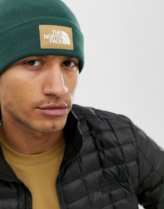 Зеленая шапка-бини из переработанного материал The North Face - Dock Worker-Зеленый