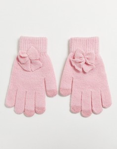 Розовые перчатки с бантиками SVNX-Розовый 7X