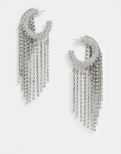 Серьги-кольца ASOS DESIGN-Серебряный