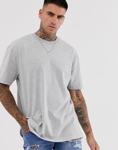 Серая меланжевая oversize-футболка Topman-Серый