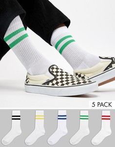 5 пар носков в спортивном стиле ASOS DESIGN - Набор со скидкой-Белый