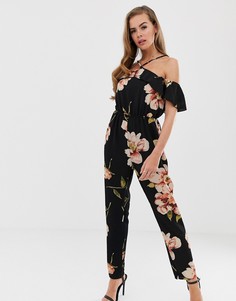 Комбинезон с открытыми плечами AX Paris-Черный