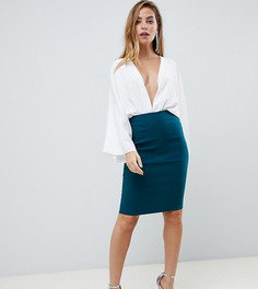 Юбка-карандаш с завышенной талией ASOS DESIGN Petite-Зеленый
