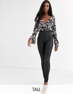 Черные джинсы скинни с покрытием Missguided Tall-Черный