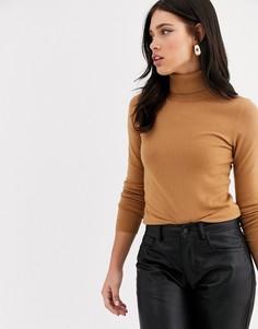 Джемпер с отворачивающимся воротником Vero Moda-Коричневый