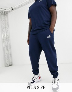 Темно-синие зауженные джоггеры Puma - PLUS Essentials-Темно-синий