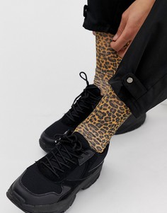 Носки с леопардовым принтом ASOS DESIGN-Мульти