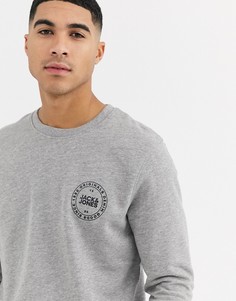 Серый свитшот с логотипом на груди Jack & Jones Originals