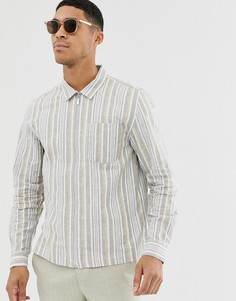 Светло-бежевая рубашка навыпуск River Island-Белый