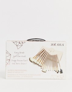 Набор из 24 кистей для макияжа с чехлом из искусственной кожи Zoe Ayla-Белый