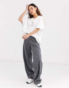 Серые меланжевые брюки Weekday-Серый