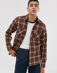 Коричневая рубашка в клетку с длинными рукавами Dickies Kuttawa-Коричневый