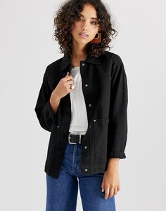 Хлопковая куртка в стиле милитари ASOS DESIGN-Черный