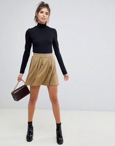 Мини-юбка со складками ASOS DESIGN-Зеленый