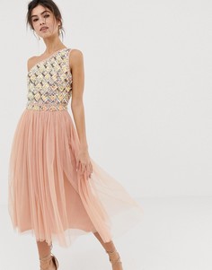 Декорированное платье миди ASOS DESIGN-Зеленый