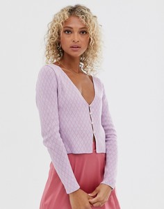 Кардиган в клетку ASOS DESIGN-Фиолетовый