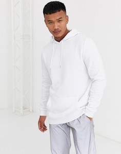 Белый удлиненный худи ASOS DESIGN