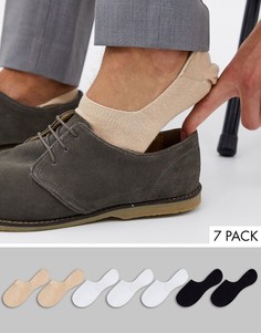 Набор из 7 пар невидимых носков ASOS DESIGN (черные/белые/песочные) - Скидка-Мульти