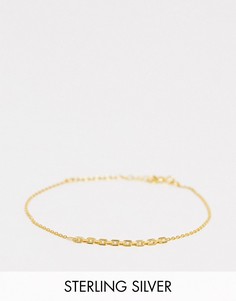 Серебряный браслет-цепочка с золотистой вставкой ASOS DESIGN-Золотой
