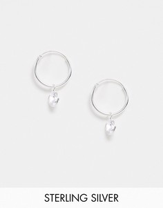 Серебряные серьги-кольца с подвесками ASOS DESIGN-Серебряный