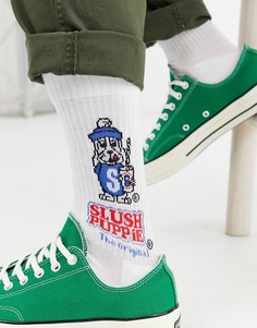 Белые спортивные носки с принтом slush puppie ASOS DESIGN-Белый