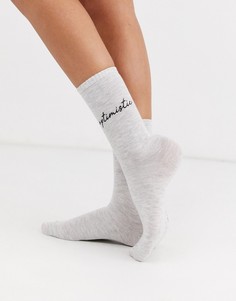 Серые носки Womensecret Optimistic-Серый