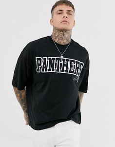Oversize-футболка с принтом спереди и на спине ASOS DESIGN NFL Panther-Черный