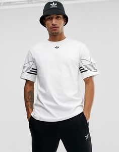 Белая футболка с логотипом-трилистником adidas Originals Outline DU8536-Белый