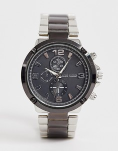 Мужские двухцветные часы с черным циферблатом Steve Madden-Черный