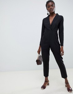 Комбинезон в стиле смокинга ASOS DESIGN-Черный