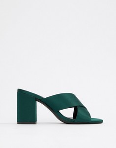 Мюли на блочном каблуке с перекрестными ремешками Gestuz-Зеленый